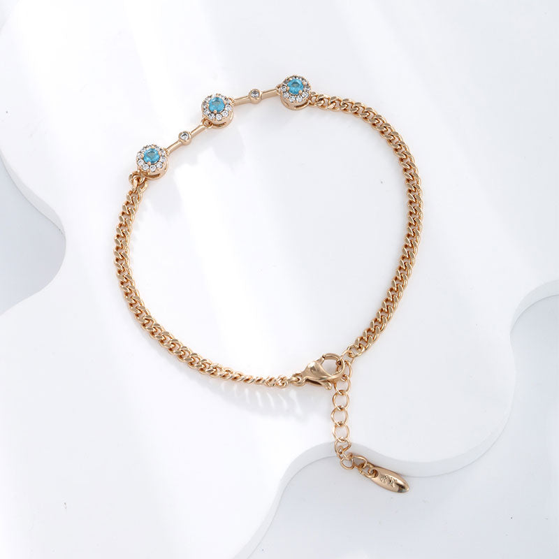 Women's Imitation Stone Aquamarine Inlaid Bracelet