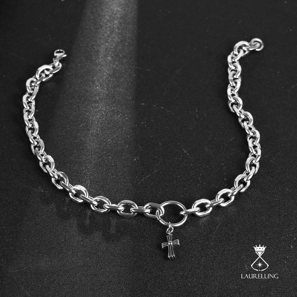 Stainless Steel Cross Bracelet Motorcycle Necklace