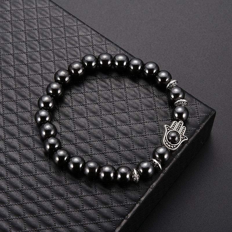 Obsidian With Hamsa Protection Bracelet