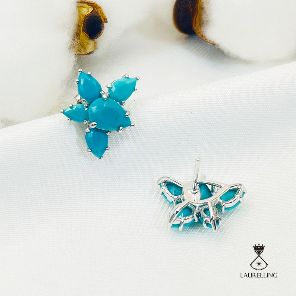 Turquoise Drip Stone Kite Shape Stud Earrings