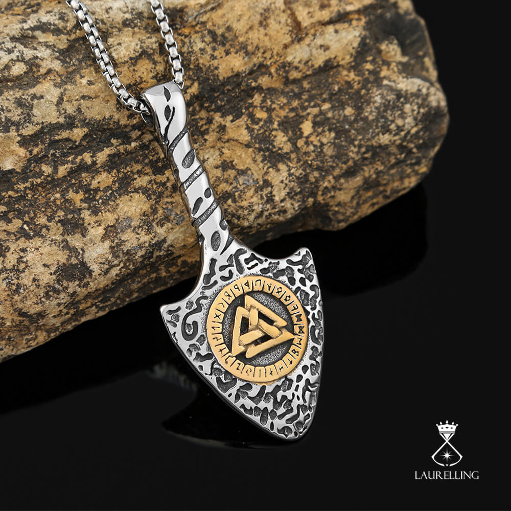 Viking Rune Spear Stainless Steel Pendant Necklace