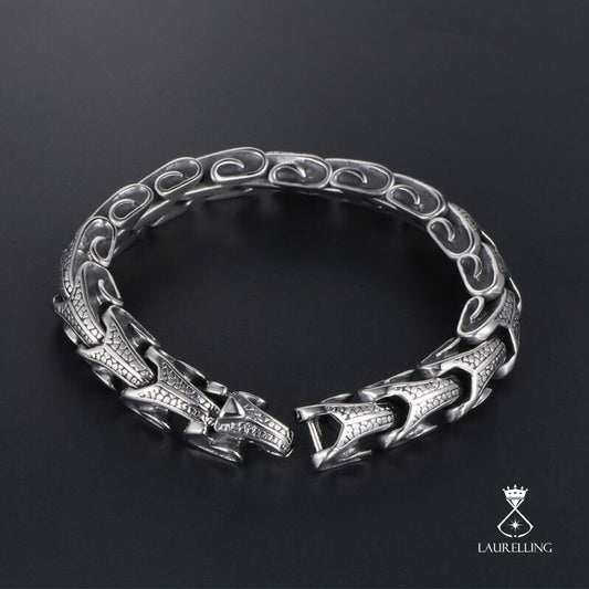 Titanium Steel Cast Scale Punk Bracelet