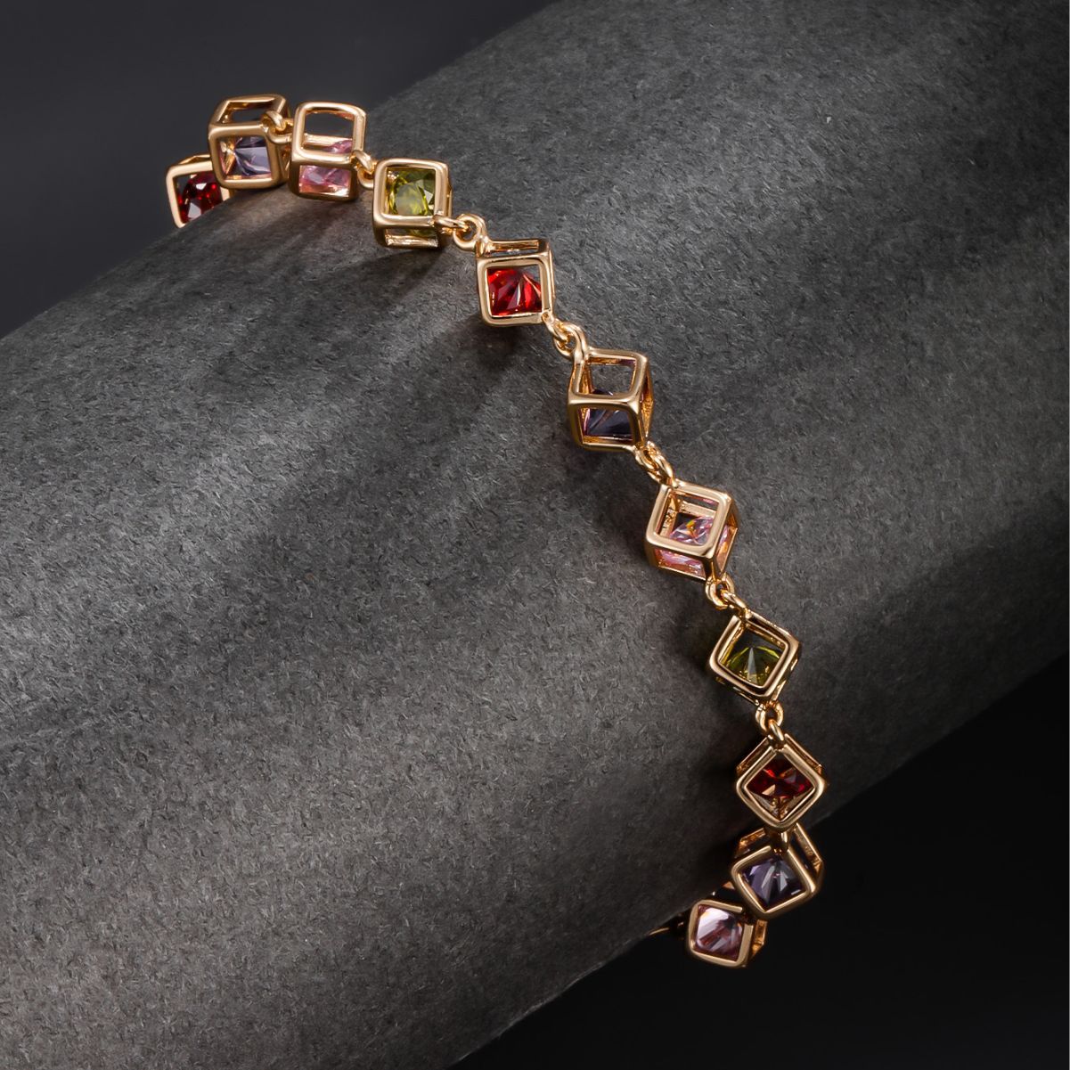 Light Luxury Fashion Colorful Man-made Gemstone Bracelet