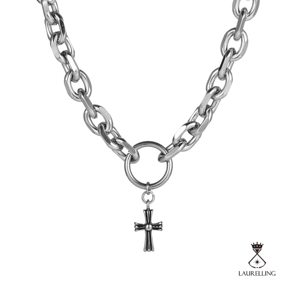 Stainless Steel Cross Bracelet Motorcycle Necklace