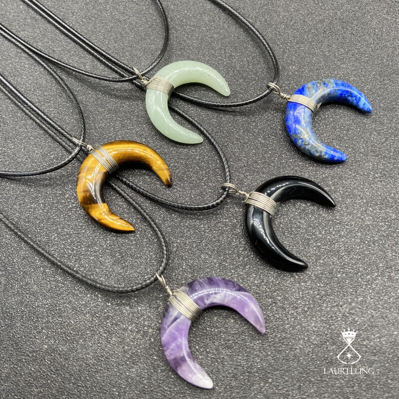 Silk Bull Moon Shape Winding Crescent Pendant