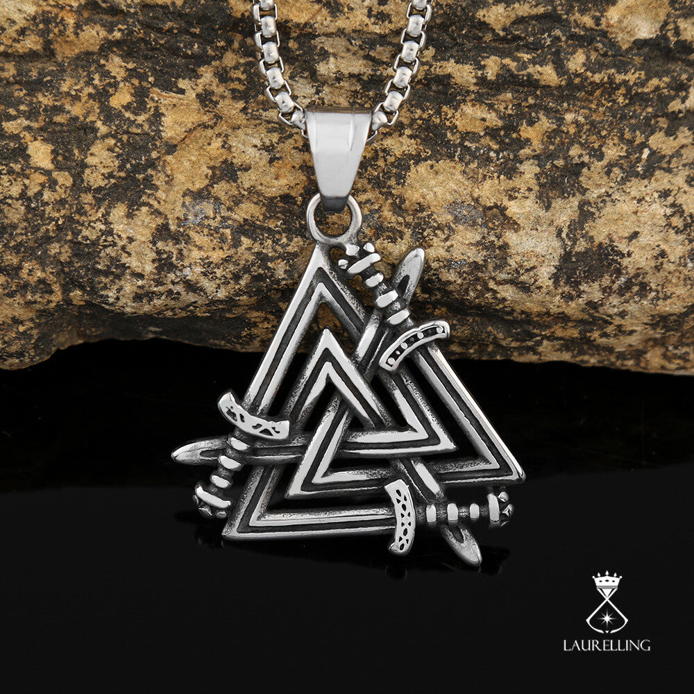 Vintage Titanium Steel Triangle Pendant Necklace