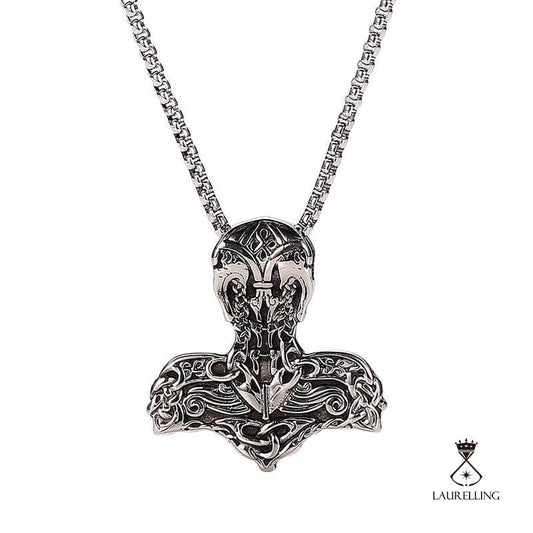Stainless Steel Odin Sol Thor Hammer Pendant Necklace