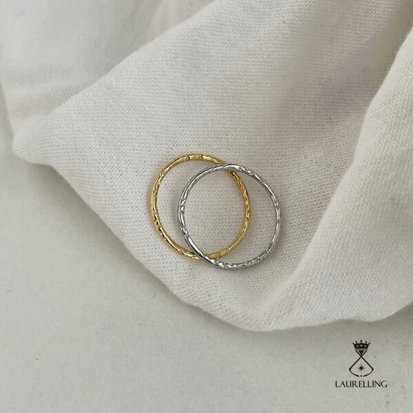 S925 Silver Simple Texture Fine Textured Ring