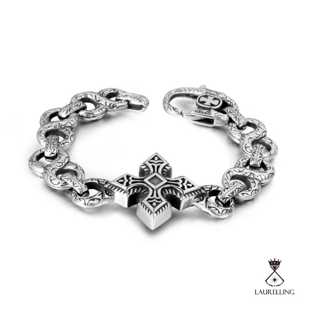 Vintage Cross Punk Titanium Steel Bracelet