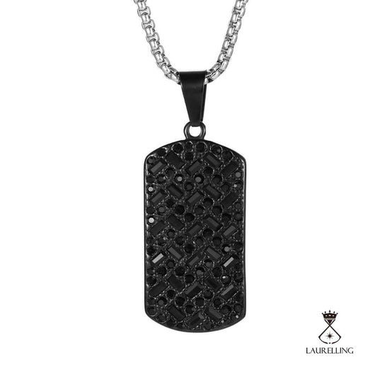 Black Zircon Titanium Steel Necklace