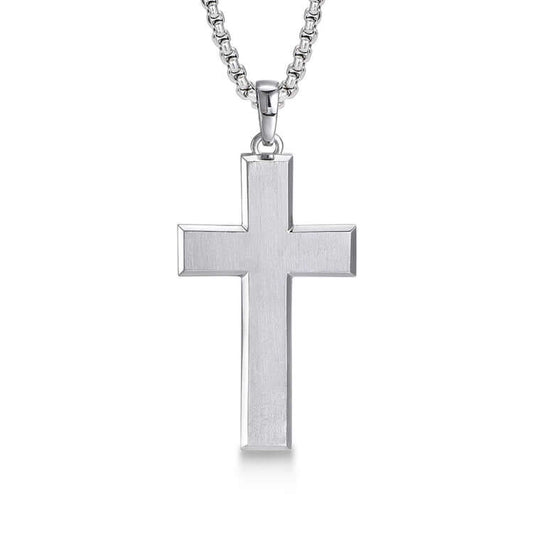 Sterling Silver Simple Cross Pendants Necklace