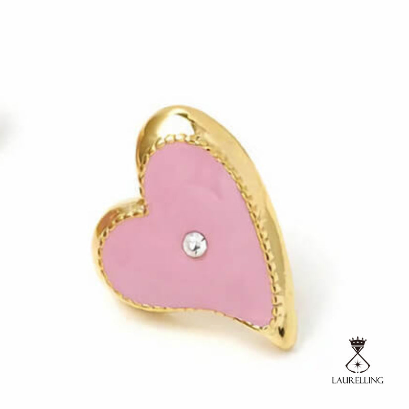 Heart-shaped Powder Crystal S925 Small Stud Earrings