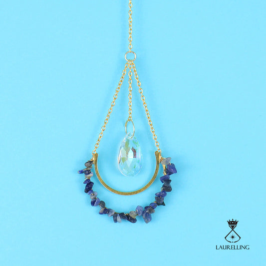 Crystal Moon Water Drop Pendant