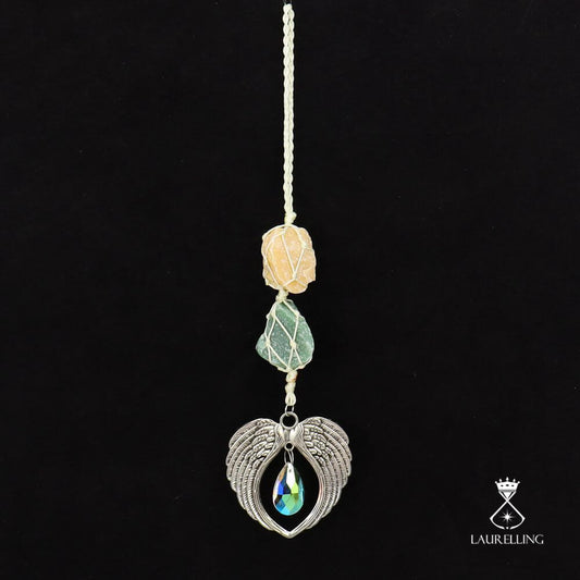 Woven Crystal Angel Wing Pendant