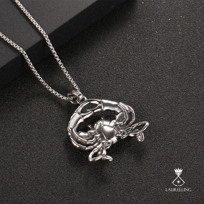 Titanium Steel Punk Cute Little Crab Pendant Necklace