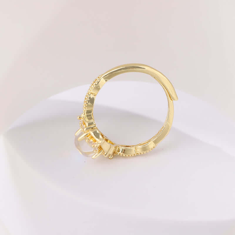 Romantic Dainty Moonstone Adjustable Ring