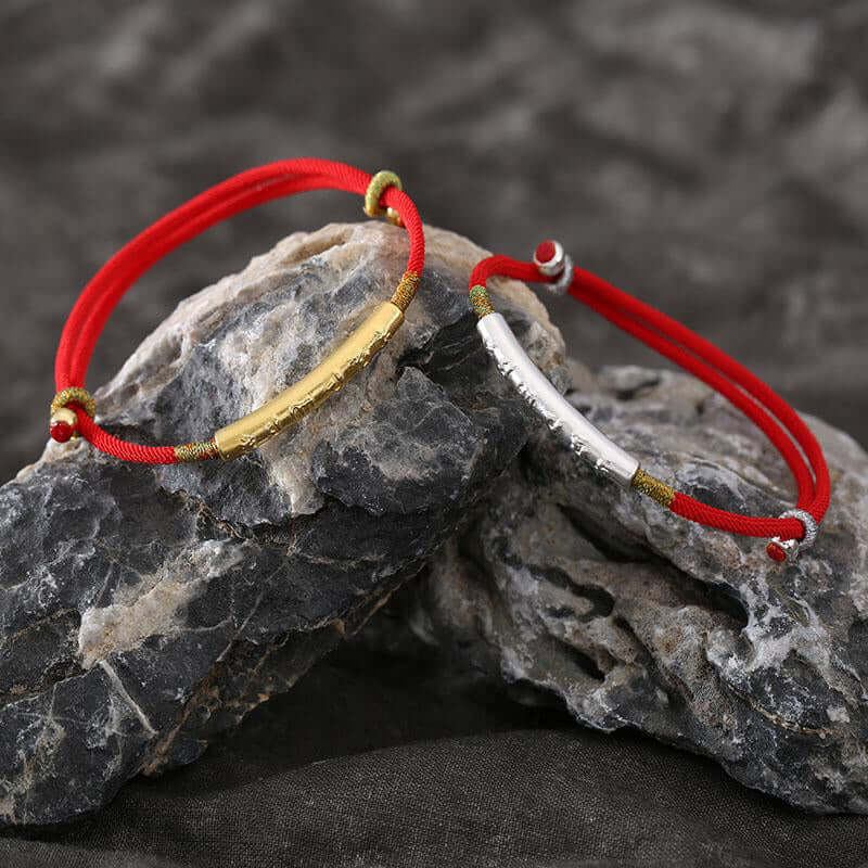 Buddhist Handmade Mani Mantra Lucky Red String Bracelet