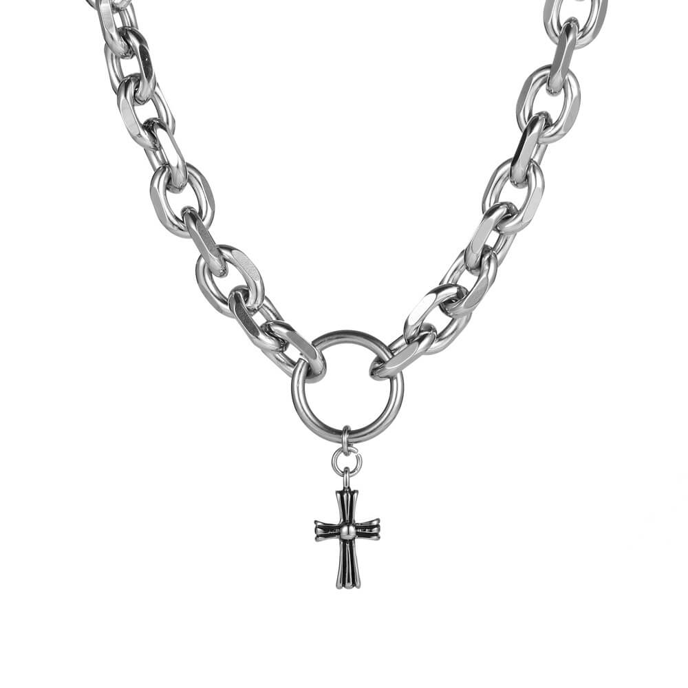 Titanium Steel Cross Bracelet Necklace