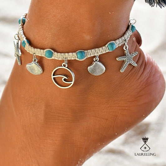 Starfish Shells and Waves Weave Anklets