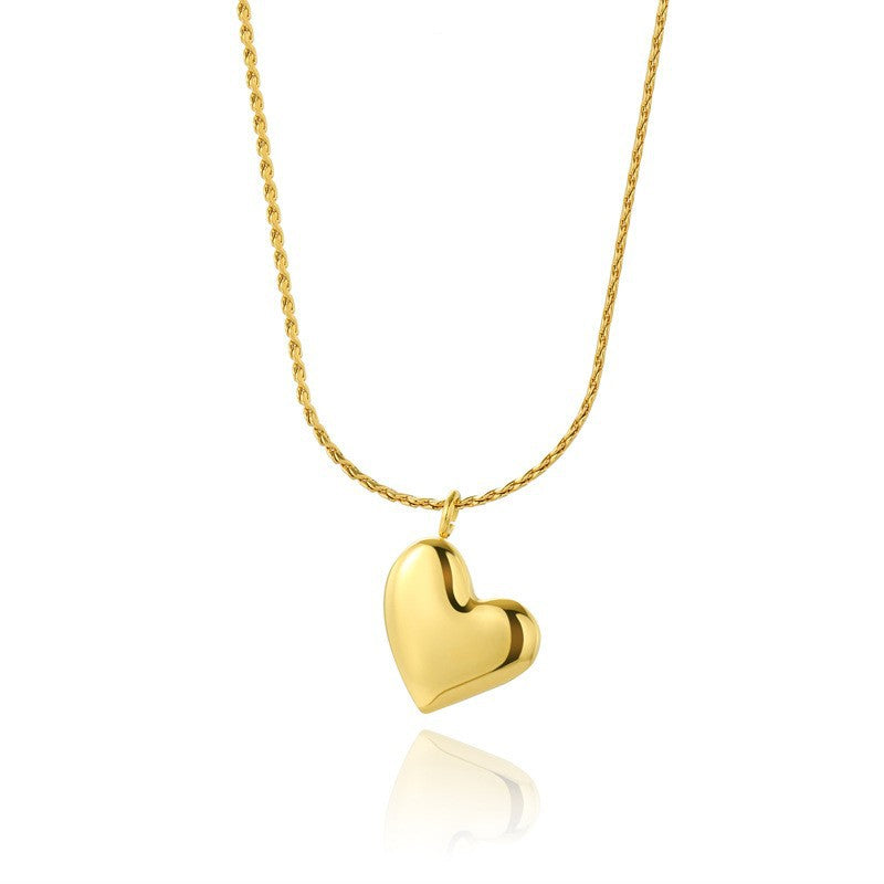 Golden Cute Heart Shape Pendant Necklace