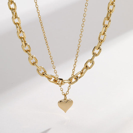 K Gold Plated Love Double Layer Pendant