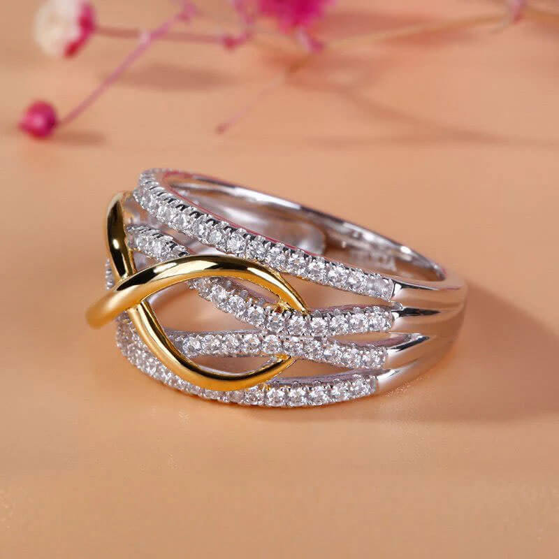 "Forever Yours" Love Infinity Bowknot Zircon Ring