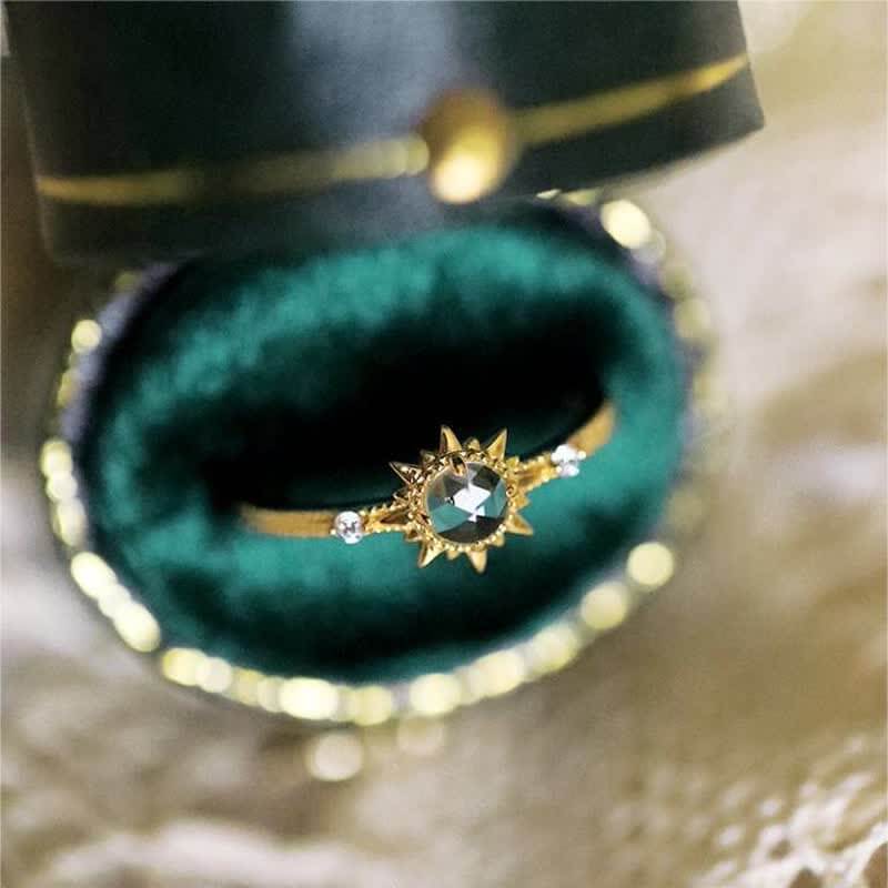 Women's Apollo Gold Sun Crystal Ring