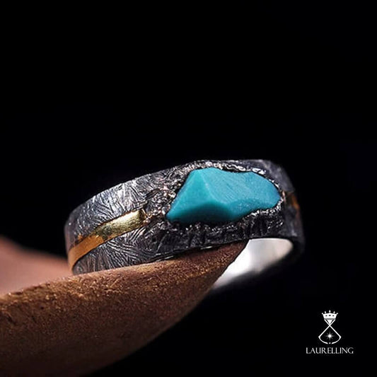 Men's Vintage Inlaid Turquoise Adjustable Ring