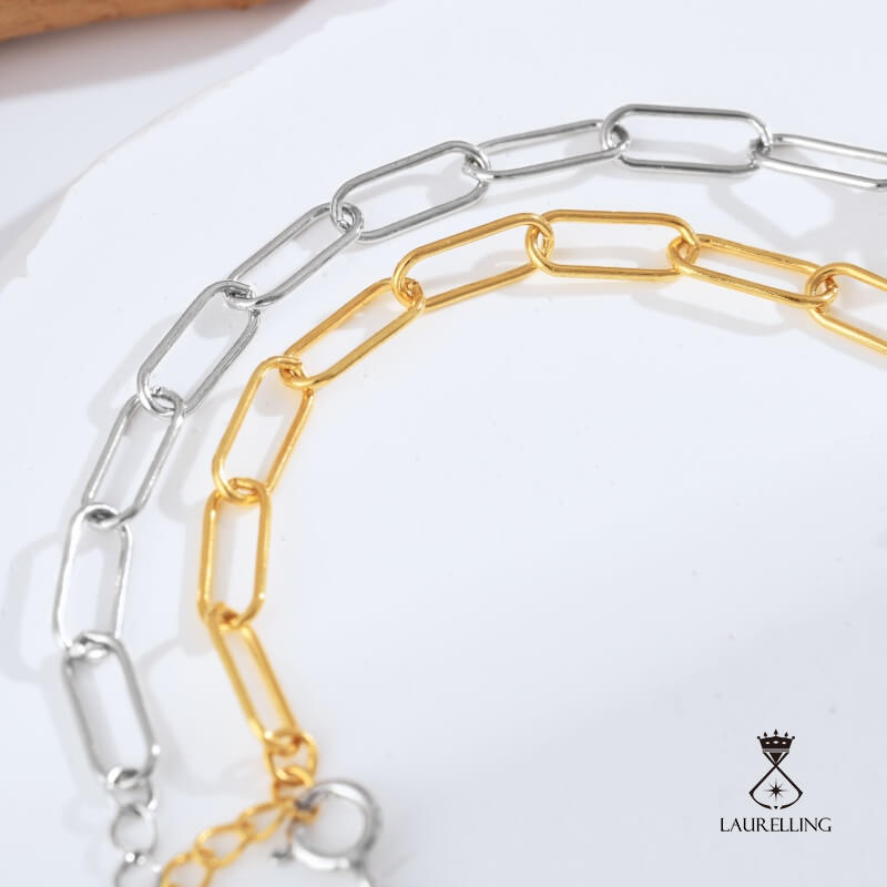 S925 Silver White Square Zircon Chain Bracelet