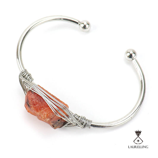 Simple Silver Crystal Opening Adjustable Bracelet