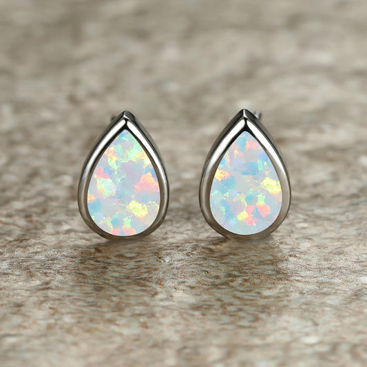 Fashion Simple Opal Water Drop Earrings