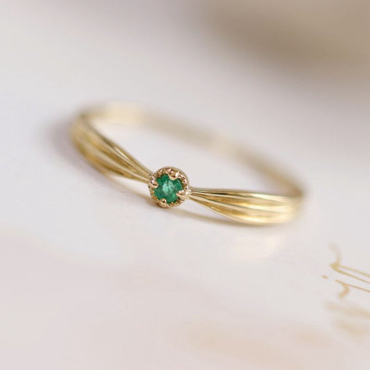 Green Island Inlaid Anti-Emerald Ring