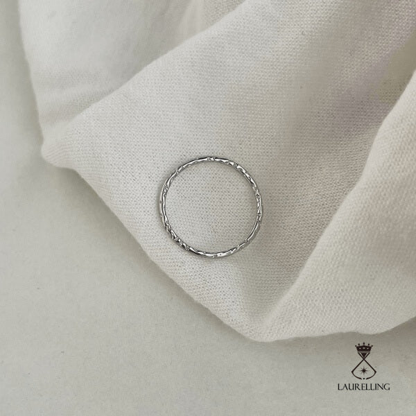 S925 Sterling Silver Simple Texture Fine Textured Ring