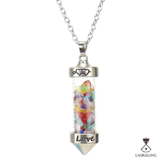 Crystal Wishing Bottle Conical Love Bottle Pendant Necklace