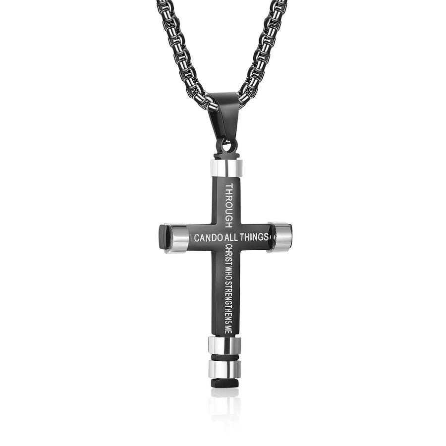 "I CAN DO ALL THINGS" Men's Strength Cross Necklace