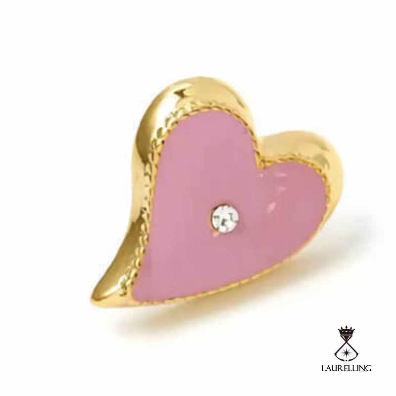 Heart-shaped Powder Crystal S925 Small Stud Earrings