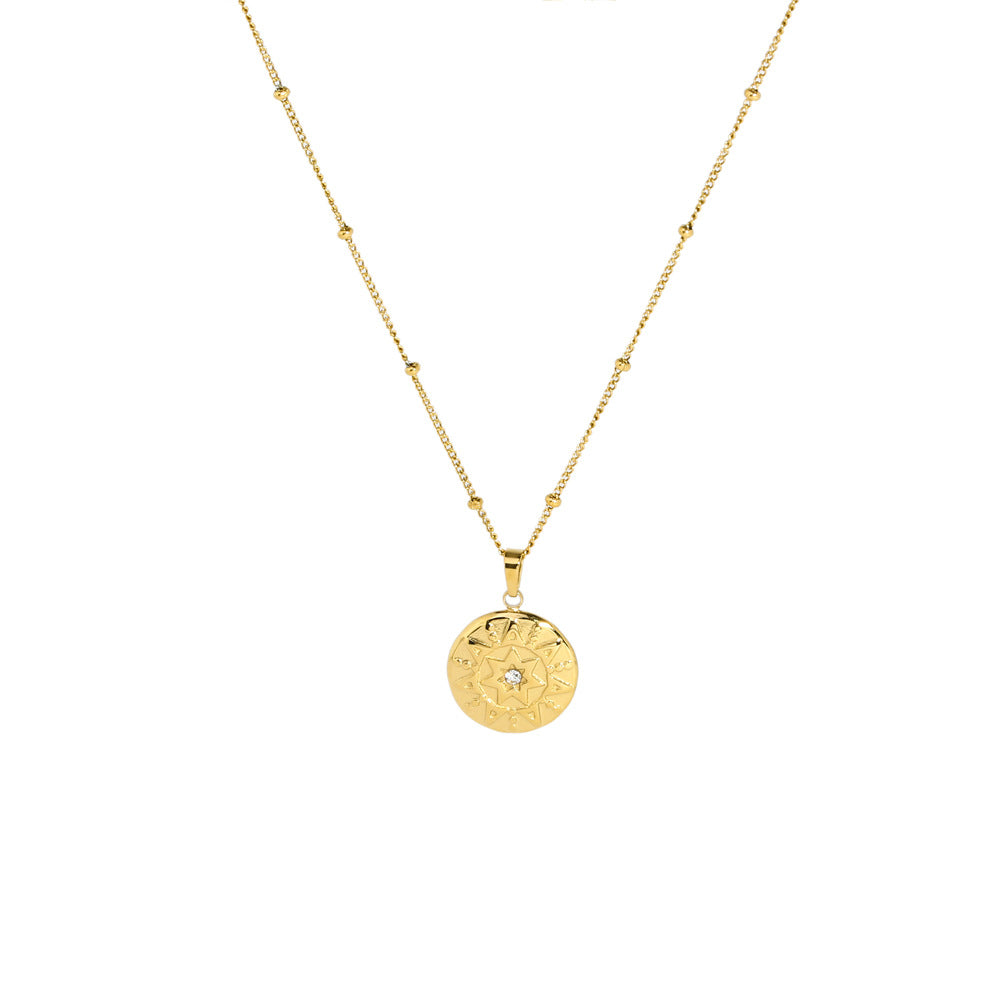 Golden Hexagram Totem Pendant Necklace