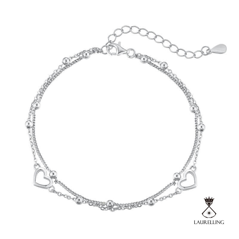 S925 Sterling Silver Double Heart Bracelet