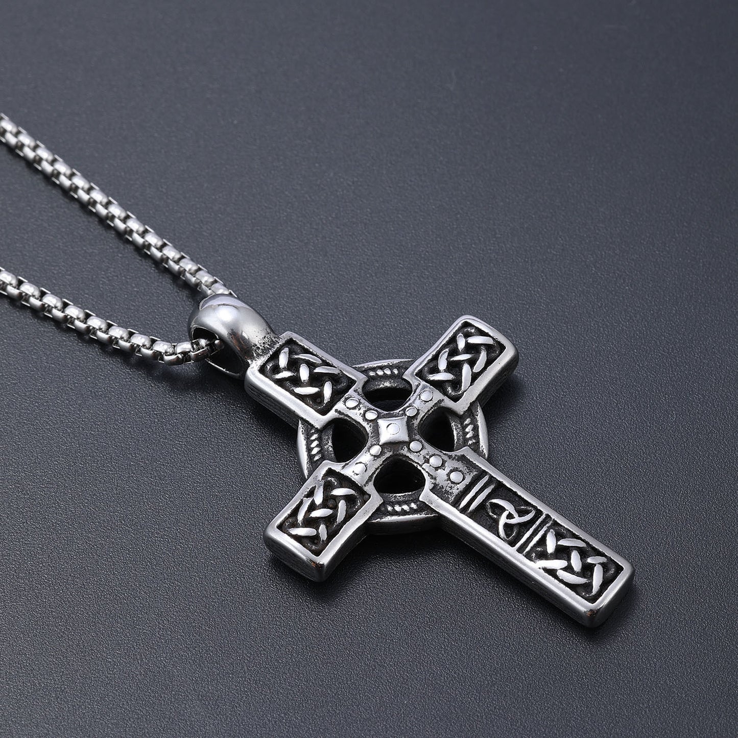 Vintage Viking Cross Pendant Necklace