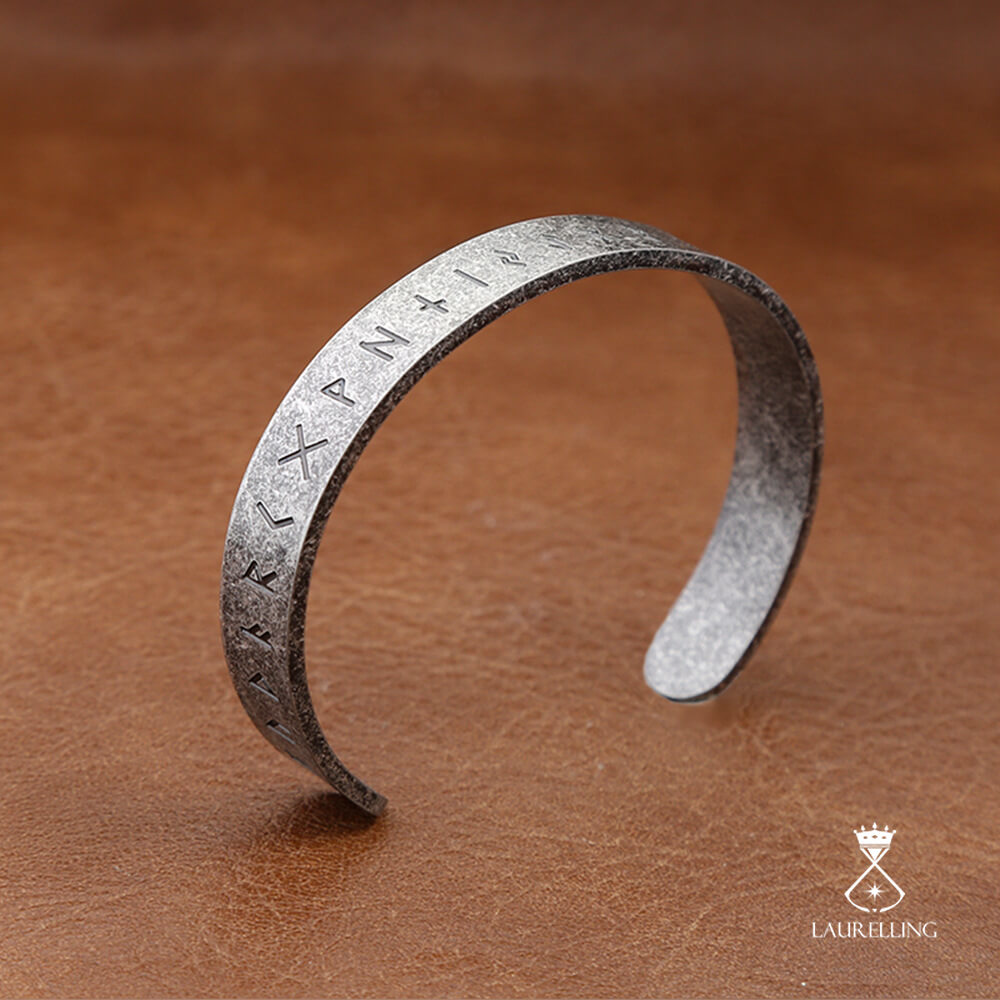 Stainless Steel Viking Lettered Rune Bracelet