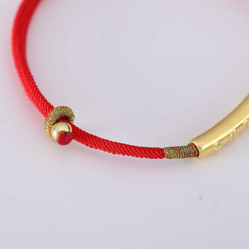Buddhist Handmade Mani Mantra Lucky Red String Bracelet