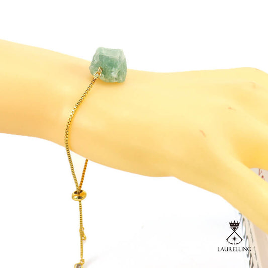 Single Stone Simple Adjustable Golden Bracelet