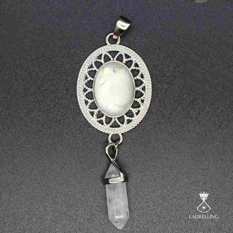 Beautiful Hollow Crystal Hexagon Pendant