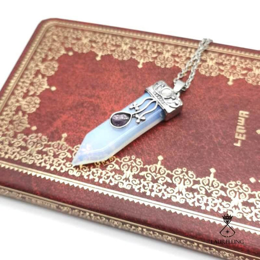 Spirit Crystal Tiger Sword Pattern Pendant Necklace