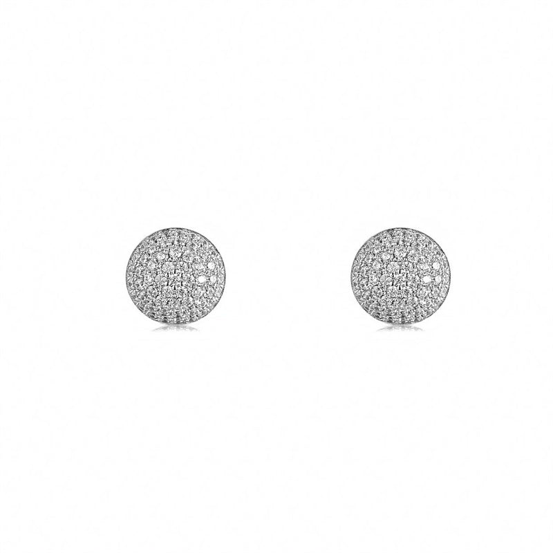 S925 Sterling Silver 18k White Gold Plated Niche Design Shell Shaped Zircon Stud Earrings