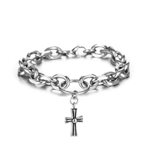 Titanium Steel Cross Bracelet Necklace
