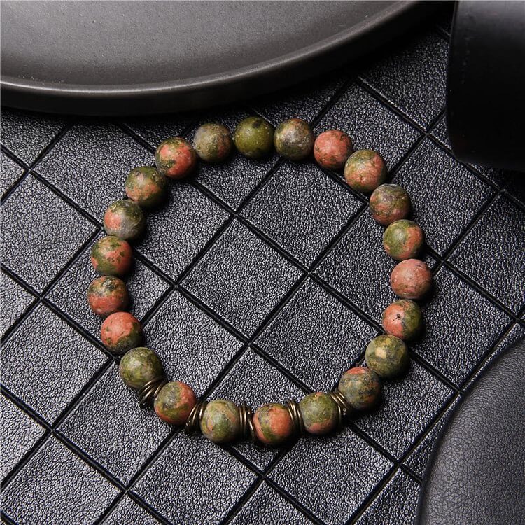 "Inner Peace" Men's Polished Natural Stone Bracelet