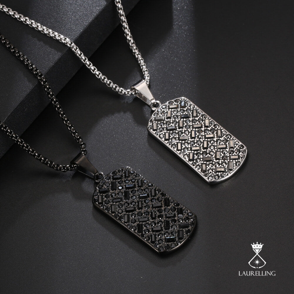 Black Zircon Titanium Steel Necklace