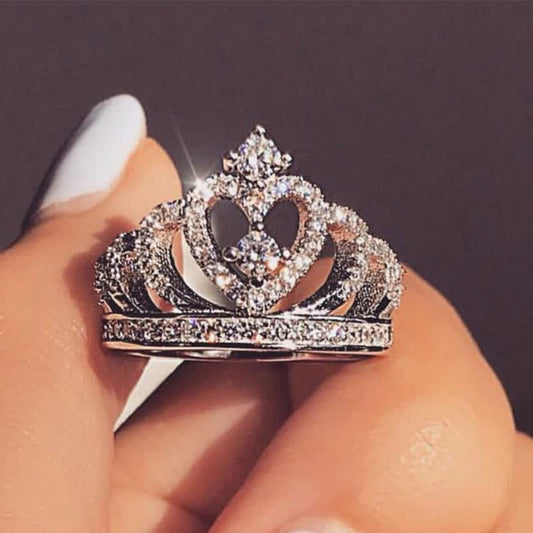 Creative Crown Design Zircon Ring