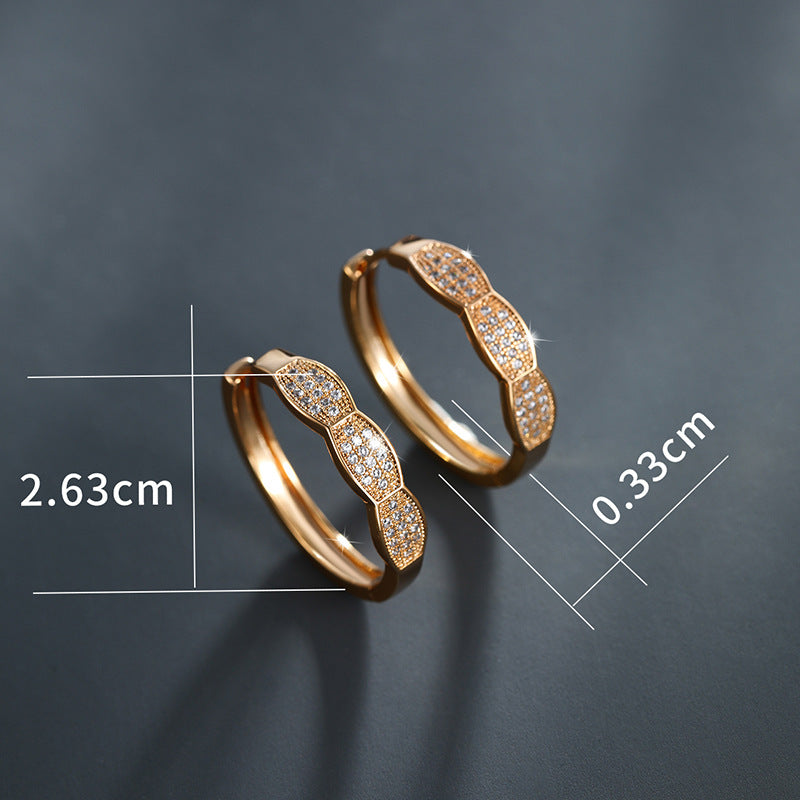 K Gold-plated Micro-studded Zircon Hoop Earrings